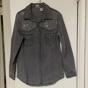 DG2 by Diane Gilman Gray Studded Jacket